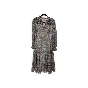 Farmers Market Cloud Dancer Floral Maxi Midi Prairie Festival Boho Dress M